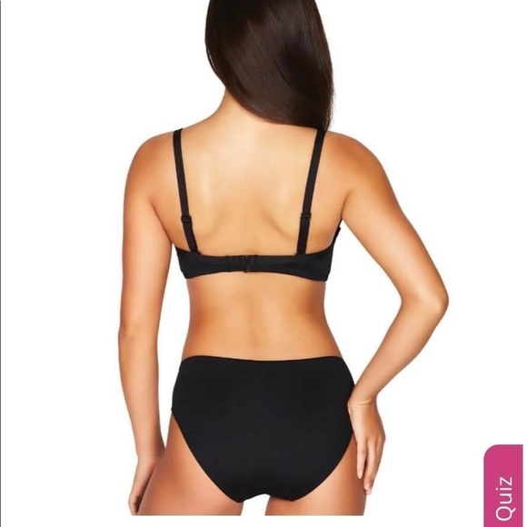 Sea Level black Essentials Cross Front Moulded Underwire Bikini Top US 12 NWOT - Picture 5 of 11